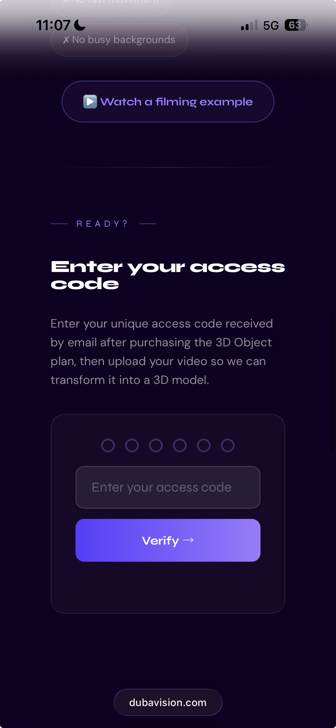 3D Object upload page